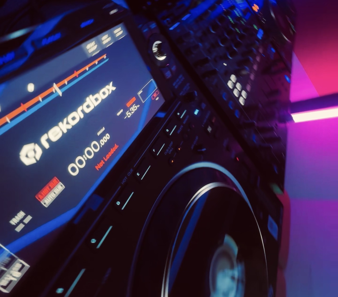 DJ equipment prepared for a Studio Session at Future Studios OC